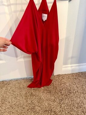 MISA Los Angeles Red Mini Dress Size S Draped Open Back Cocktail Formal